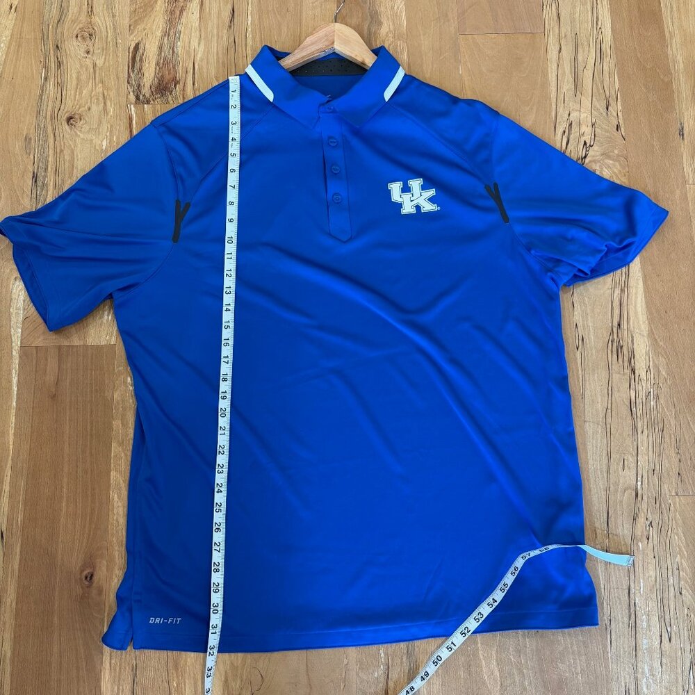 Nike University of Kentucky Wildcats Blue Dri-Fit Polo Golf Shirt Men's XXL 2XL - Picture 6 of 7